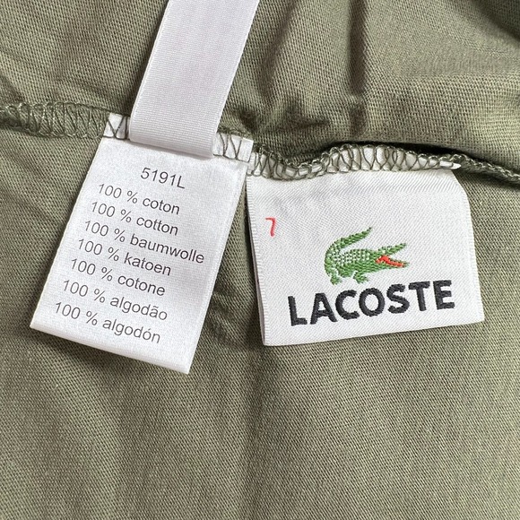 Lacoste Logo T-Shirt Cotton Short Sleeve Olive‎ Green Men's US Size 2XL VTG NWT - Picture 6 of 9